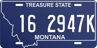 MT license plate 162947K