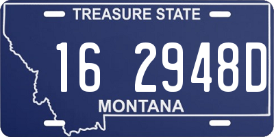 MT license plate 162948D