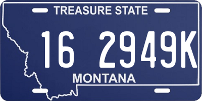 MT license plate 162949K