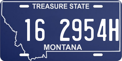 MT license plate 162954H