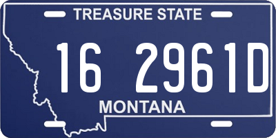 MT license plate 162961D