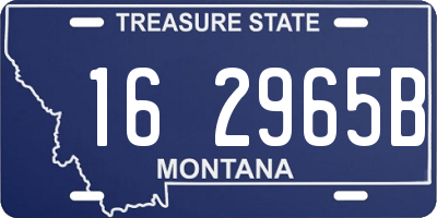 MT license plate 162965B