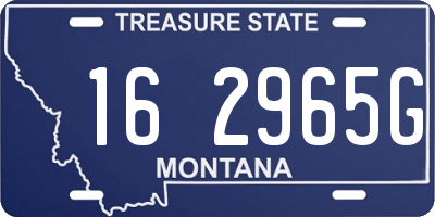 MT license plate 162965G