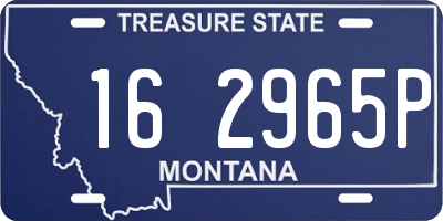 MT license plate 162965P