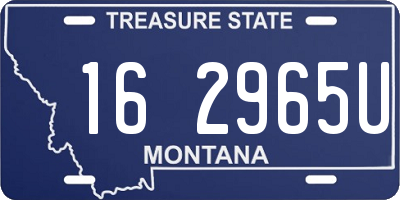 MT license plate 162965U