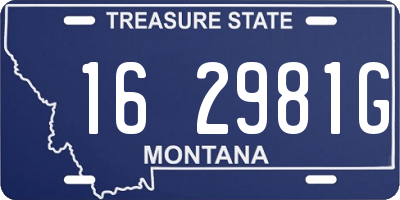 MT license plate 162981G