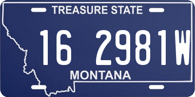 MT license plate 162981W