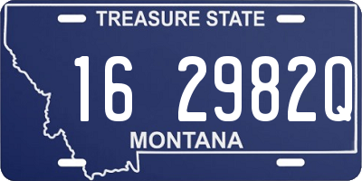 MT license plate 162982Q