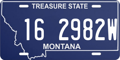 MT license plate 162982W