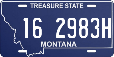 MT license plate 162983H