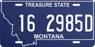 MT license plate 162985D