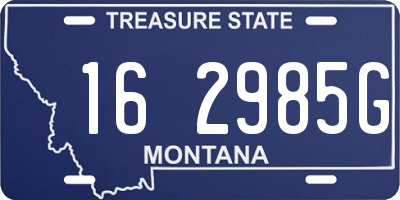 MT license plate 162985G