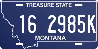 MT license plate 162985K
