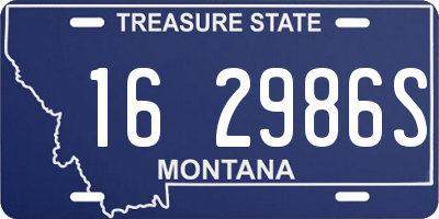 MT license plate 162986S