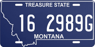 MT license plate 162989G