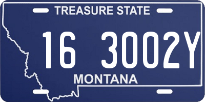 MT license plate 163002Y