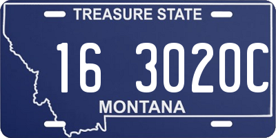 MT license plate 163020C