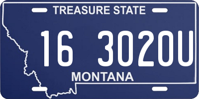 MT license plate 163020U