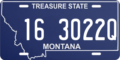 MT license plate 163022Q