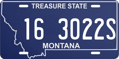 MT license plate 163022S