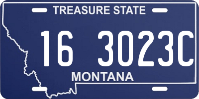 MT license plate 163023C