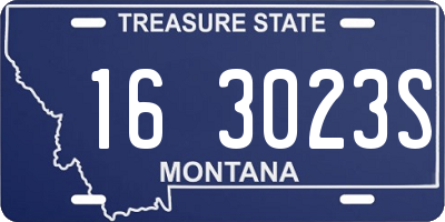 MT license plate 163023S