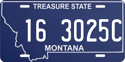 MT license plate 163025C