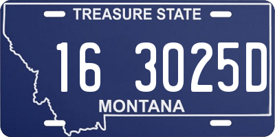 MT license plate 163025D