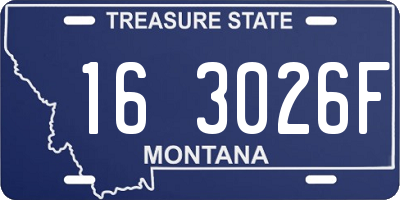 MT license plate 163026F