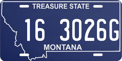MT license plate 163026G