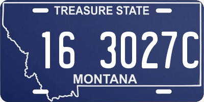 MT license plate 163027C