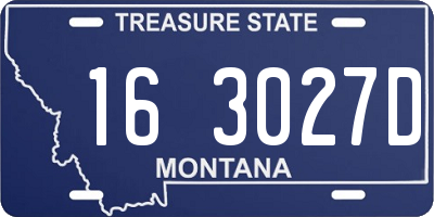 MT license plate 163027D