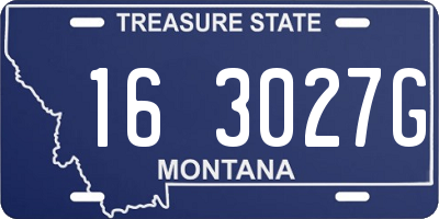 MT license plate 163027G