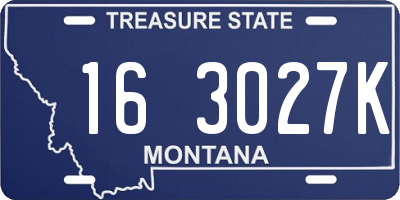 MT license plate 163027K