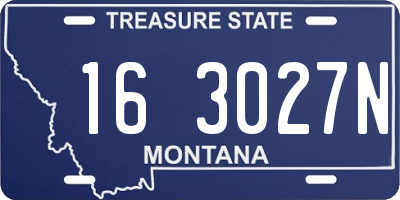 MT license plate 163027N