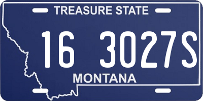 MT license plate 163027S