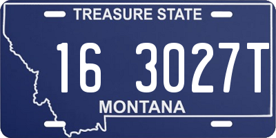 MT license plate 163027T