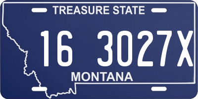 MT license plate 163027X