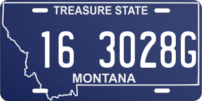 MT license plate 163028G