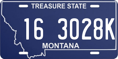 MT license plate 163028K