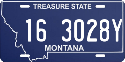 MT license plate 163028Y