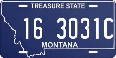MT license plate 163031C