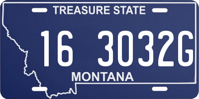 MT license plate 163032G