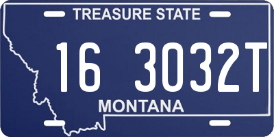 MT license plate 163032T
