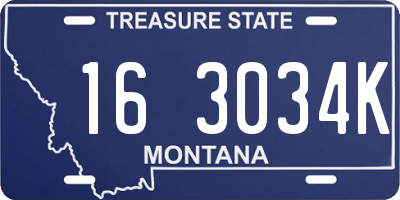 MT license plate 163034K