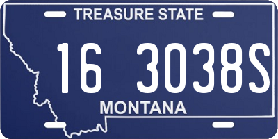MT license plate 163038S