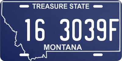 MT license plate 163039F