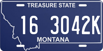 MT license plate 163042K