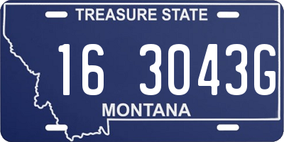 MT license plate 163043G