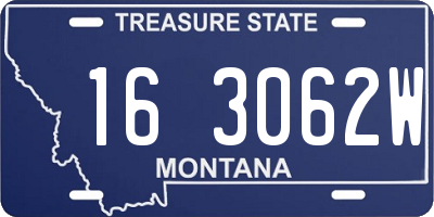 MT license plate 163062W